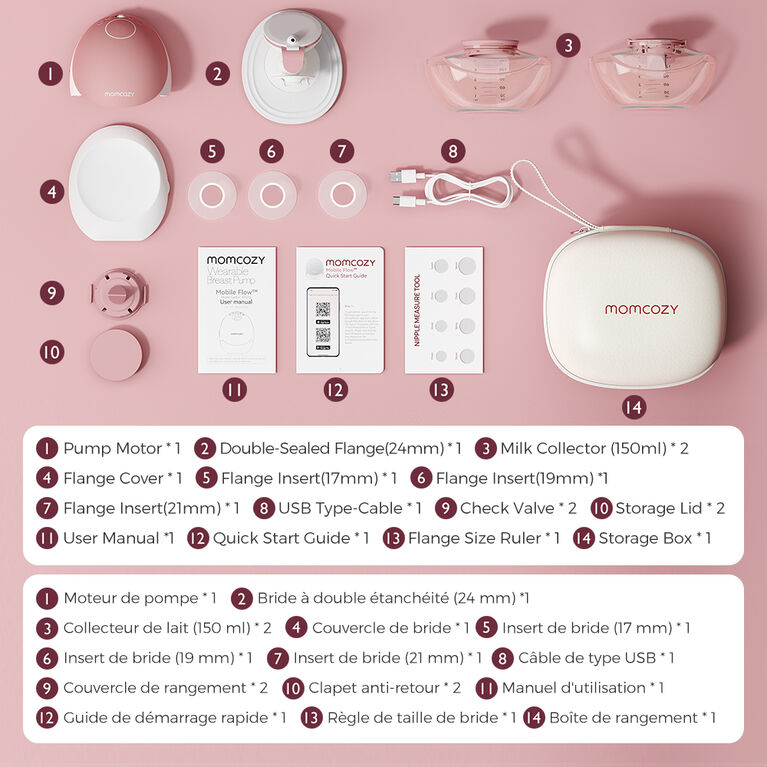 Tire-lait portable Momcozy M9 avec application